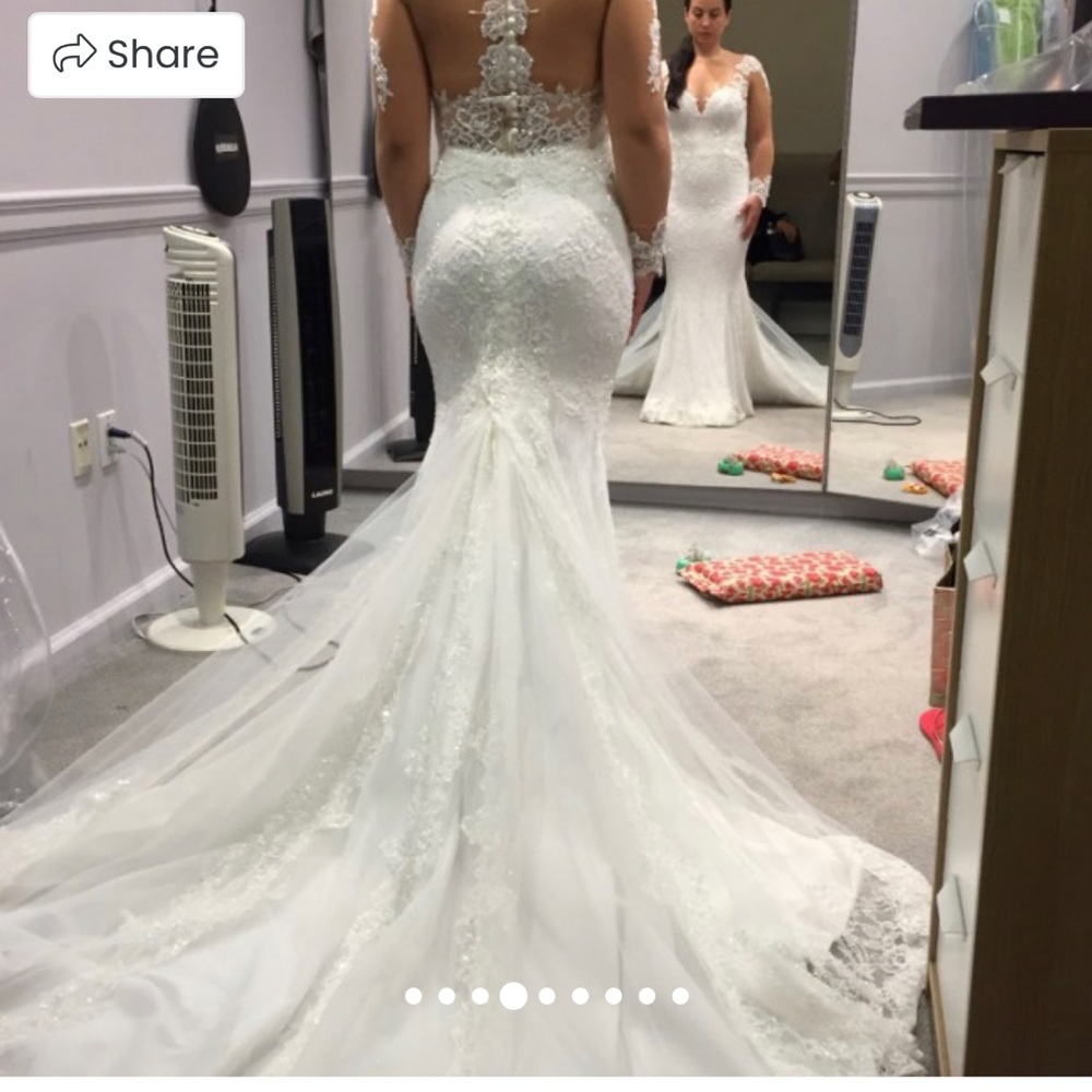 Custom made Italian lace wedding dress